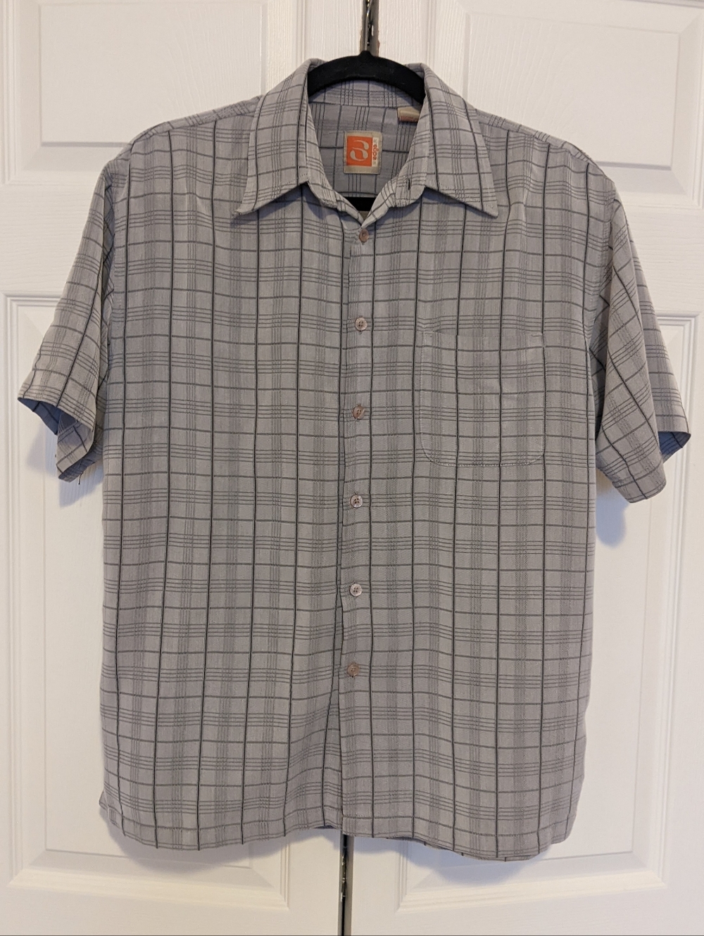 Casual Grat Short-Sleeve Plaid Button-Up Shirt